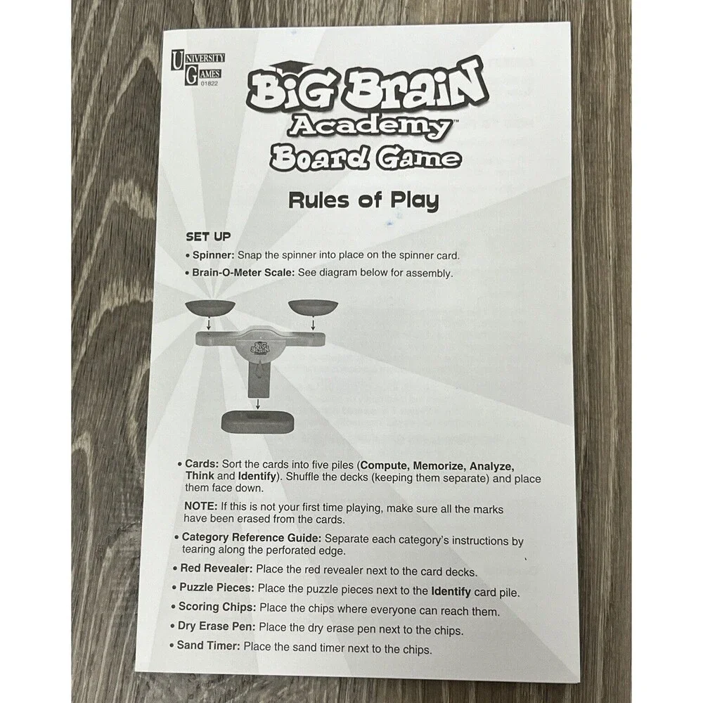 Big Brain Academy Board Game Family Teams Educational Math Analyze Memory Puzzle